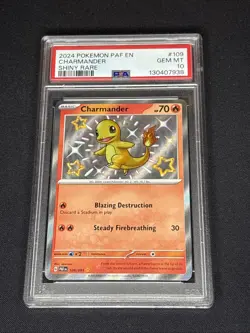 2024 Pokemon Paldean Fates #109 Charmander Shiny Rare PSA 10 - Image 1