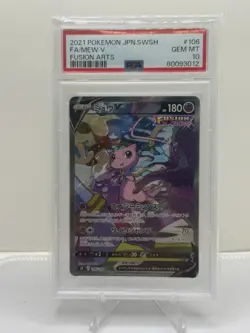 Pokemon TCG Mew V 106/100 Fusion Arts Super Rare Full Art Holo PSA 10 Japanese - Image 1