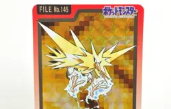 Pokemon card TCG Carddass Pocket Monsters Zapdos File No.145 1997 Japanese MP - Image 2