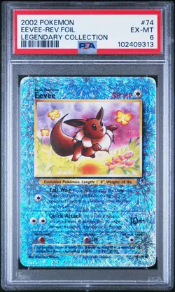 2002 Pokemon Legendary Collection Reverse Foil Eevee #74 PSA 6 - Image 1