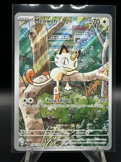 Meowth 106/094 Illustration Rare ME02 Phantasmal Flames Pokemon TCG English holo - Image 1