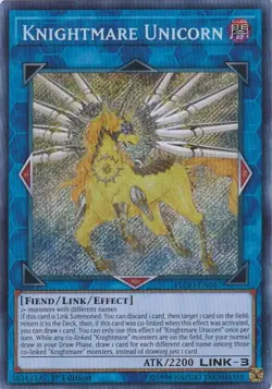 Knightmare Unicorn-Secret Rare - 1st Edition - FLOD-EN047 - Flames of Destruc... - Image 1