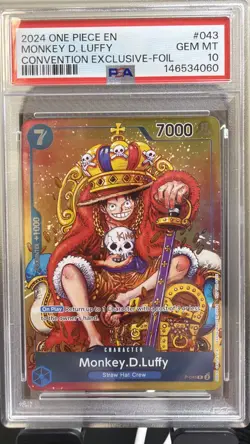 2024 ONE PIECE PROMOS CONVENTION EXCLUSIVE-FOIL #043 MONKEY D. LUFFY PSA 10 - Image 1