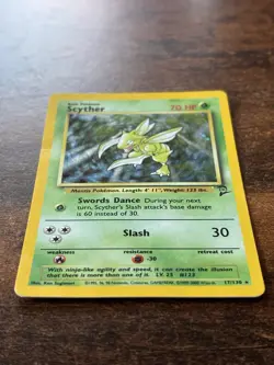 Pokemon Scyther Holo Rare Base Set 2 017/130 Card 1999 70 HP Slash - Image 3