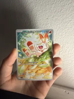 Pokemon Scorbunny 225/217 Holo Basic 70HP 10+ Attack English TCG Card - Image 2