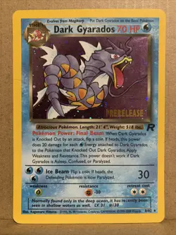 Dark Gyarados 8/82 Holo Team Rocket Prerelease Promo Pokemon Card - Image 1