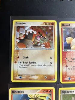 Pokemon TCG EX Emerald 9 Card Lot 2005 Holo Groudon Kyogre Ninetales Numel VTG - Image 2