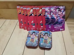 Carrying On His Will Booster Pack One Piece Trading Card Game[ LOT OF 9]+ 2 Tins - Image 5