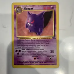 Pokemon TCG Gengar Fossil Unlimited 5/62 80 HP Rare Regular English Card - Image 1
