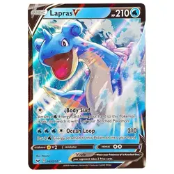 Pokemon TCG Lapras v Sword & Shield Holo Ultra Rare Card 049/202 - Image 1