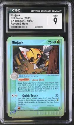 CGC 9 MINT Ninjask 2003 EX Dragon 18/97 Reverse Holo Pokemon Card - Image 1