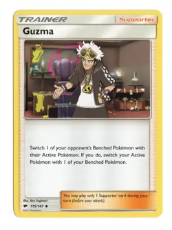 Pokemon Guzma 115/147 Burning Shadows Uncommon NM 2017 Sun & Moon English - Image 1