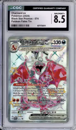 CGC 8.5 Charizard ex Pokemon S&V Black Star Promo Full Art Holo 074 - Image 1