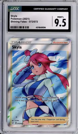 CGC 9.5 Skyla Pokemon Sword & Shield Shining Fates Full Art Trainer 072/072 - Image 1