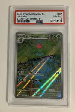 2024 Pokemon Mew En 151 #167 - Ivysaur - PSA 8 - Illustration Rare! - Image 3