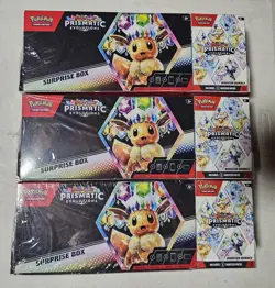 Pokemon Prismatic Evolutions Surprise Box And Booster Bundle Sealed (Lot of 3) - Image 1