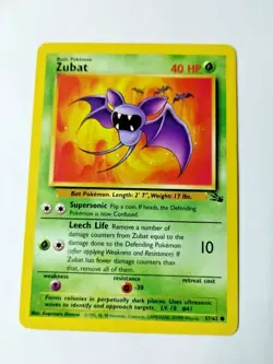 Pokemon TCG Zubat Fossil 57 Regular Unlimited Common - Uncirculated - Image 1