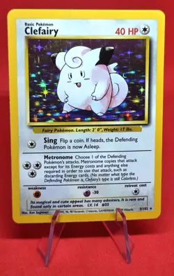 1999 Pokemon TCG Clefairy 5/102 Base Set Holo Rare - VINTAGE - NM/LP - Image 1