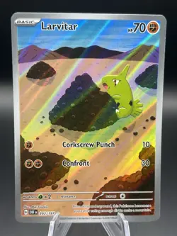 Pokemon Larvitar 203/197 Obsidian Flames Scarlet & Violet Illustration Rare - Image 1