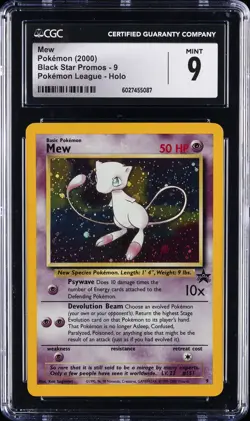 2000 POKEMON BLACK STAR PROMOS - POKEMON LEAGUE - HOLO #9 MEW CGC 9 - Image 1