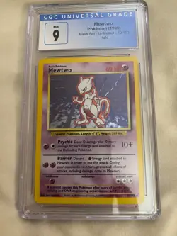 1999 Pokemon Base Set Unlimited Mewtwo CGC 9 Mint Holo 10/102 - Image 1