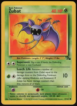 Zubat 57/62 Common Fossil Pokemon Near Mint - Image 1