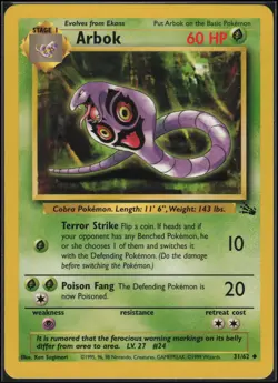 Arbok 31/62 Uncommon Fossil Pokemon Near Mint - Image 1