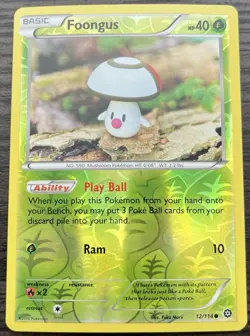 Foongus 12/114 Pokemon TCG XY Steam Siege Reverse Holo Light Play LP - Image 1