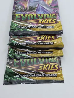 Pokemon Sword & Shield Evolving Skies TCG Booster Pack Lot of 4 - Image 3