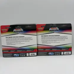 2 Prismatic Evolutions 3 Pack Blister Tech Sticker Collection Pokemon New Sealed - Image 2