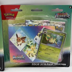 2 Prismatic Evolutions 3 Pack Blister Tech Sticker Collection Pokemon New Sealed - Image 4
