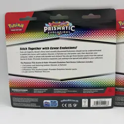 2 Prismatic Evolutions 3 Pack Blister Tech Sticker Collection Pokemon New Sealed - Image 5