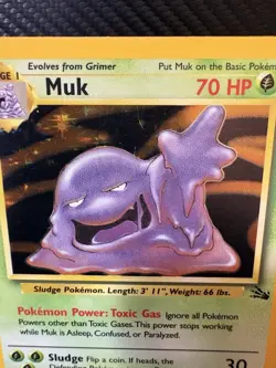 Pokemon Muk Holo 13/62 Base Set WOTC 1999 – MP + Vintage Holographic - Image 2