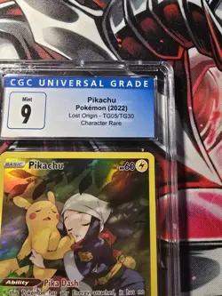 2022 POKEMON SWORD & SHIELD LOST ORIGIN #TG05/TG30 FULL ART/PIKACHU CGC 9 - Image 2