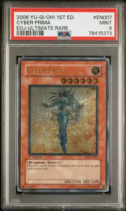 Yugioh Cyber Prima EOJ-EN007 Ultimate Rare 1st Edition Enemy of Justice PSA 9 - Image 1