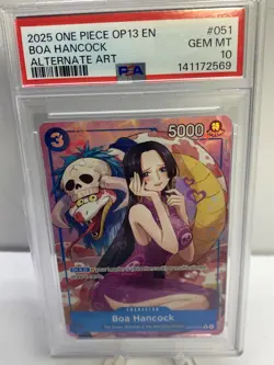 2025 ONE PIECE OP13 051 CARRYING ON HIS WILL BOA HANCOCK ALT ART PSA 10 GEM MINT - Image 1
