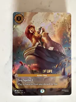 2025 Disney Lorcana Fabled Circle Of Life 225/204 Enchanted Rare Lion King - Image 1