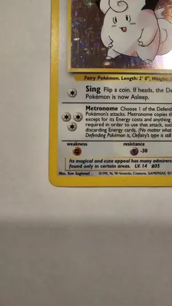 Clefairy - 5/102 - Pokemon Base Set Unlimited Holo Rare Card Vintage LP - Image 5