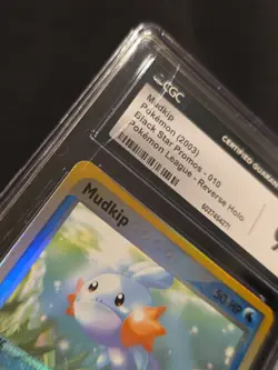 Pokemon Mudkip Black Star Promo Pokemon League #010 CGC Mint 9 - Reverse Holo - Image 4