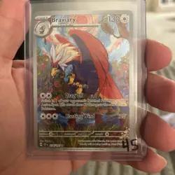 Pokemon Holo Braviary 214/191 Illustration Rare SV08: Surging Sparks NM - Image 1