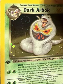 Pokemon TCG - Dark Arbok 2/82 Rare Team Rocket Holo 1st Edition LP SWIRL - Image 3