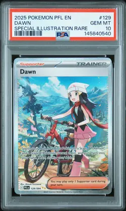 2025 POKEMON PFL EN-PHANTASMAL FLAMES SPECIAL ILLUSTRATION RARE #129 DAWN PSA 10 - Image 1
