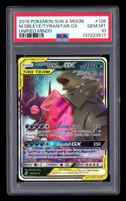 Mega Sableye & Tyranitar Gx 126/236 Unified Minds Pokemon PSA 10 - Image 1
