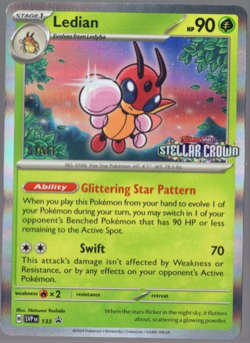 Ledian SVP 133 Staff Stamp Prerelease Promo Stellar Crown Pokemon TCG NM - Image 1