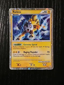 2011 Pokemon Call Of Legends Shiny Raikou SL9 Holo HP-DMG - Image 1
