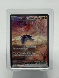 Pokemon Great Tusk EX 246/198 Scarlet and Violet Base Set Holo Full Art TCG NM - Image 1