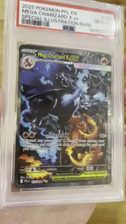 2025 POKEMON PFL EN-PHANTASMAL FLAMES #125 MEGA CHARIZARD X EX PSA 10 - Image 2