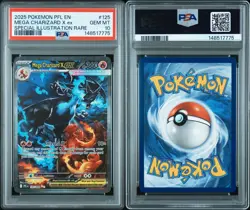 2025 POKEMON PFL EN-PHANTASMAL FLAMES #125 MEGA CHARIZARD X EX PSA 10 - Image 4
