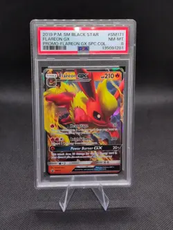 2019 Pokemon SM Black Star Promo SM171 Flareon GX Special Collection PSA 8 NM MT - Image 1