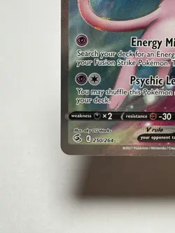 Mew V 250/264 Pokemon Fusion Strike Holo Full Art Ultra Rare Near Mint 2021 - Image 5